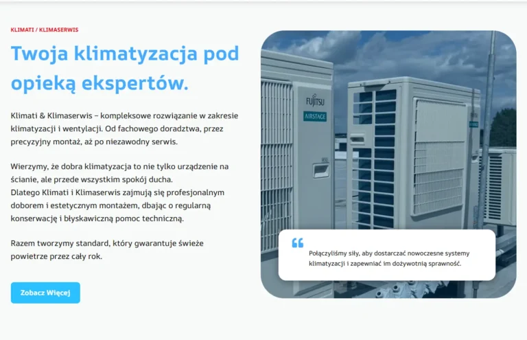 Portfolio Strona Klimati-Klimaserwis